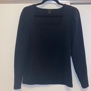 Ann Taylor square neck puff sleeve long sleeve top